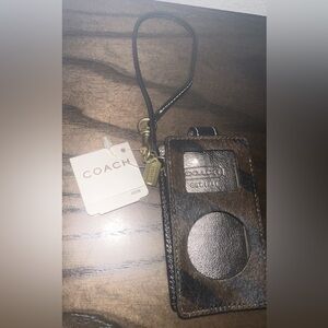 Coach Zebra Haircalf Mini iPod Case Wristlet NWT